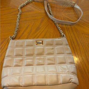 Elegant Beige Quilted Shoulder Bag